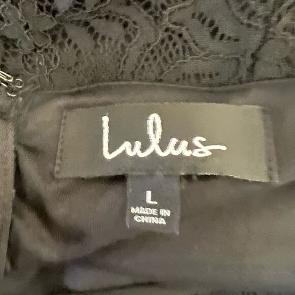 Lulu’s Black Lace Maxi High Side Slit Dress Size Large - Picture 7 of 9